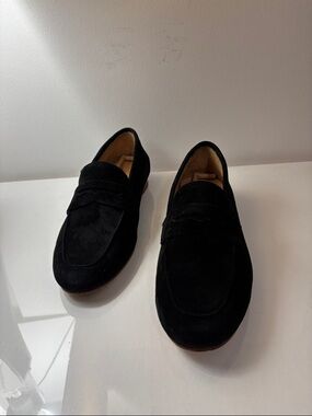 Quince Black Suede Women's Penny Loafers